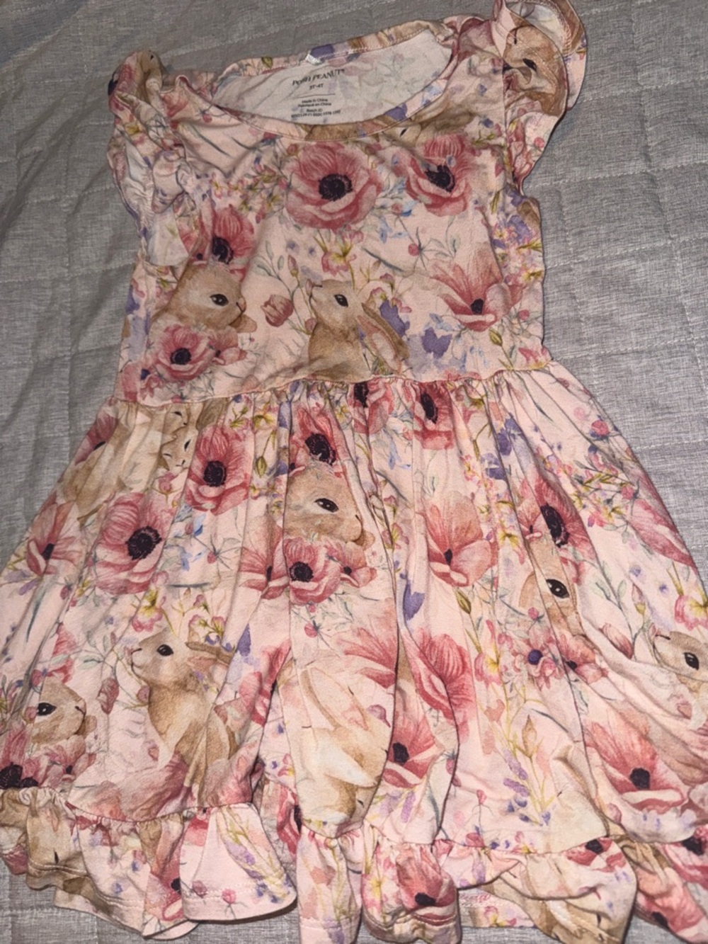 Posh Peanut Floral Bunny Print  Dress